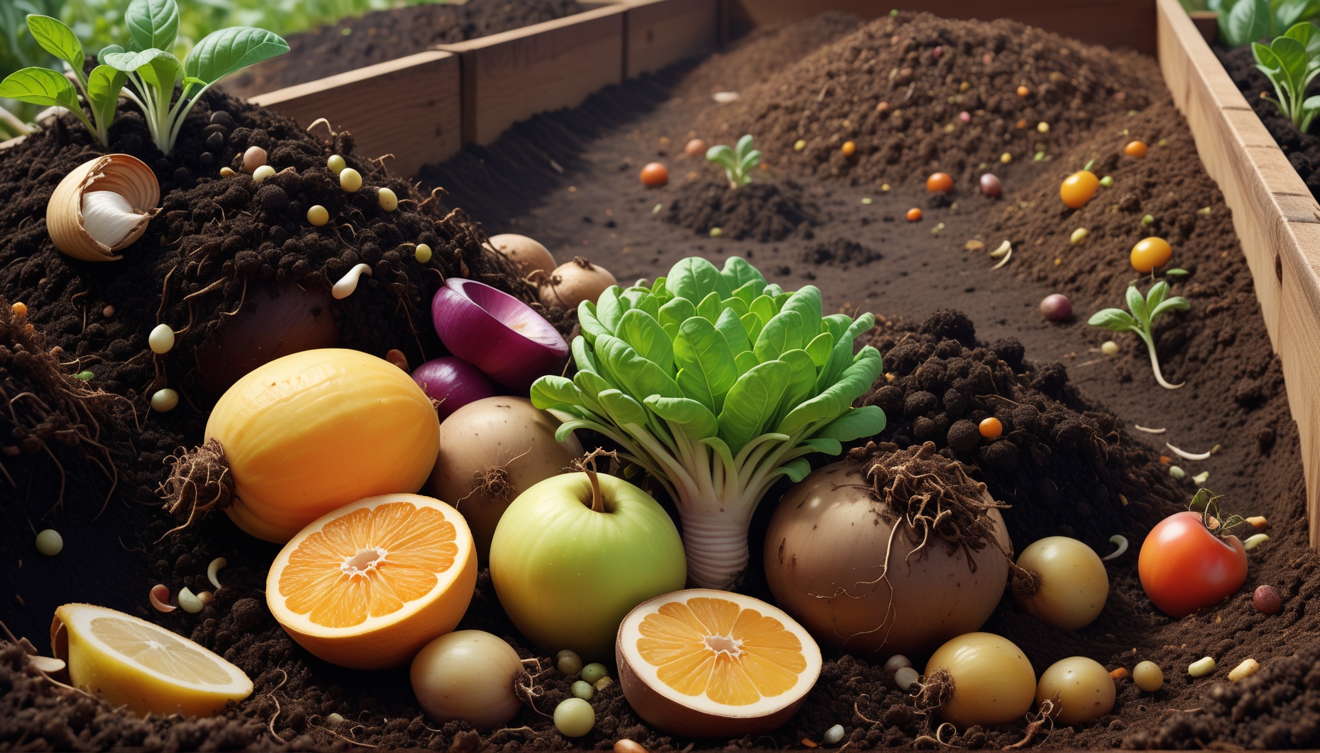 Food waste, composted, rich soil Stable Diffusion Prompts 2245683176